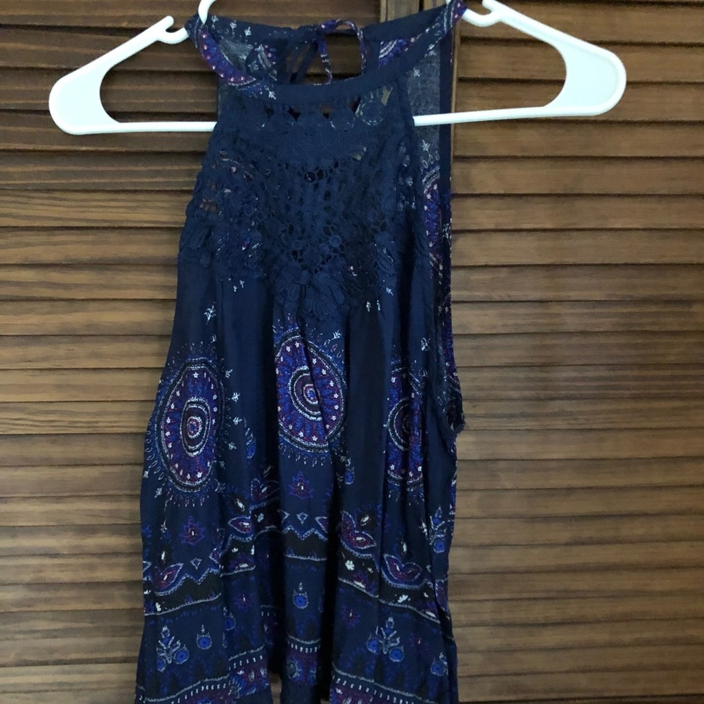 Listicle Blue High Neck Summer Shirt